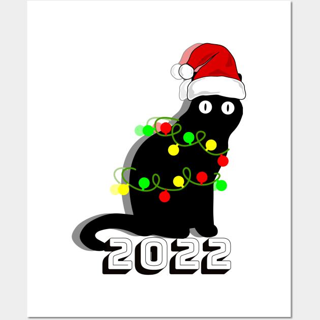 Cat Santa Hat 2022 Wall Art by TrendsCollection